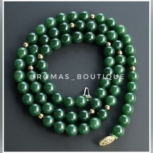 Jade and 14k Gold beaded necklace